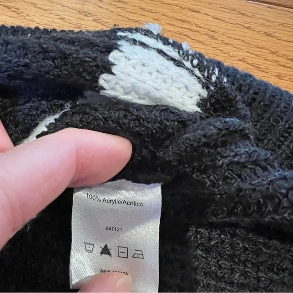 VENUS Womens Sweater Small Ribbed Knit Black White Deep VNeck Long Sleeve Winter - Picture 9 of 16